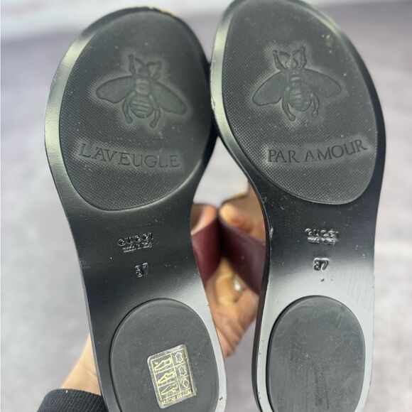 Authentic Gucci Bordeaux Gg Marmont Leather Thongs 37 - Picture 11 of 14